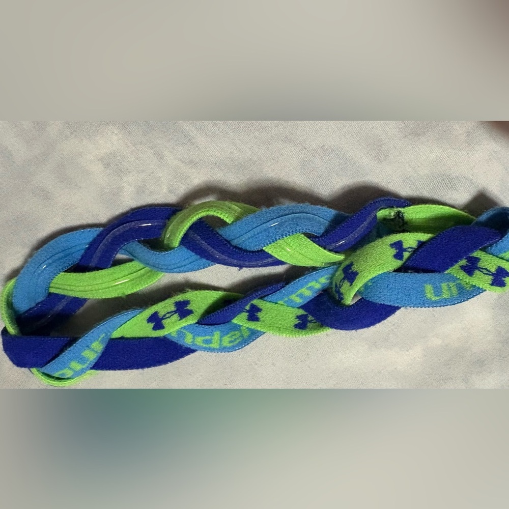 Under Armour Kids' Blue and Green Braided Headband